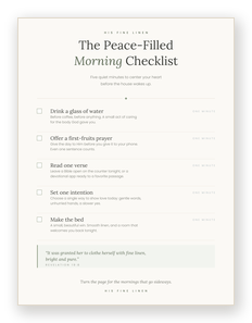 The Peace-Filled Morning Checklist, a printable